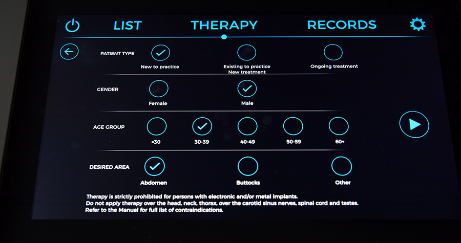 Emsculpt Neo screen